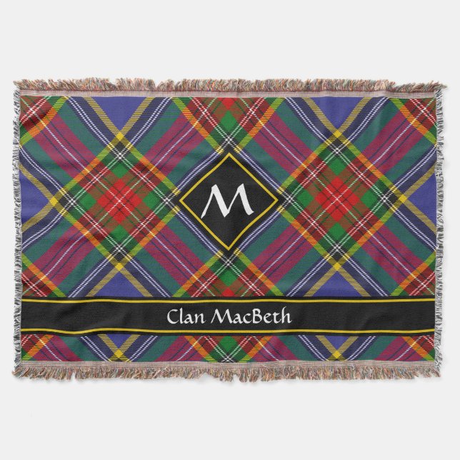 Clan MacBeth Tartan Throw Blanket (Front)