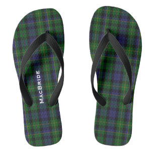 Clan MacBride Plaid Personalized Flip Flops