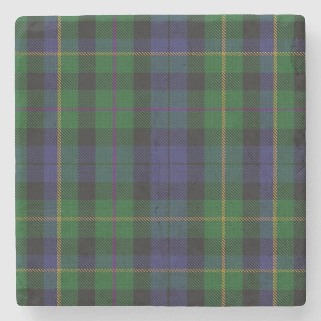Clan MacBride Tartan Plaid Stone Coaster (Front)