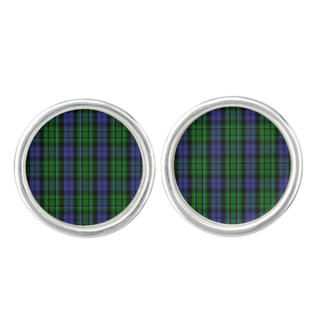 Clan MacCallum Tartan Cufflinks (Front)