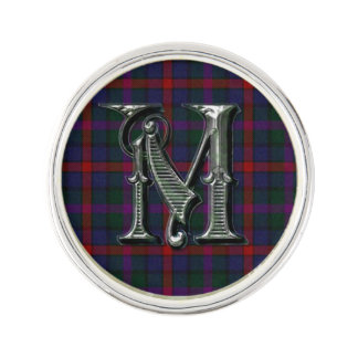 Clan MacCaughan Plaid Monogram M Lapel Pin