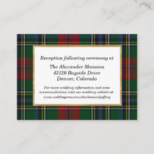 Clan MacClain Tartan Plaid Wedding Enclosure Card