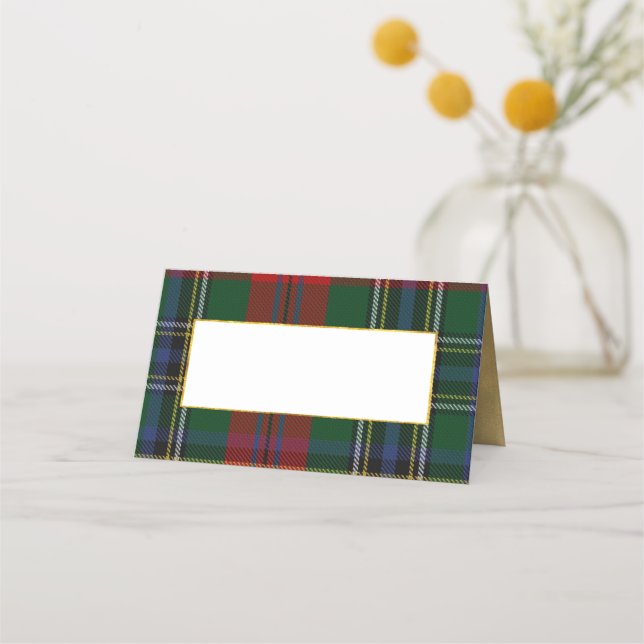 Clan MacClain Wedding Folded Place Card (Front)
