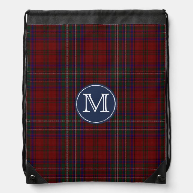 Clan MacClure Tartan Plaid Monogram Backpack (Front)