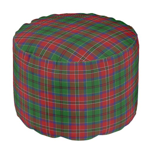 Clan MacCulloch Scottish Style Red Green Tartan Pouf