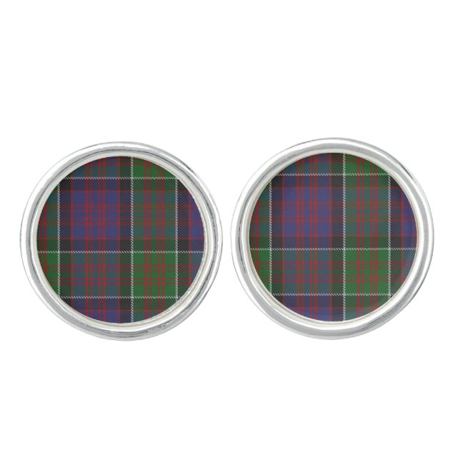 Clan MacDonald Clanranald Tartan Cufflinks (Front)