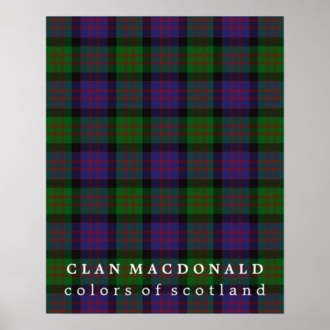 Clan MacDonald Colors of Scotland Tartan Poster (Front)