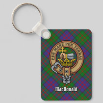 Clan MacDonald Crest Acrylic over Tartan Keychain