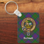 Clan MacDonald Crest Acrylic over Tartan Keychain (Front)