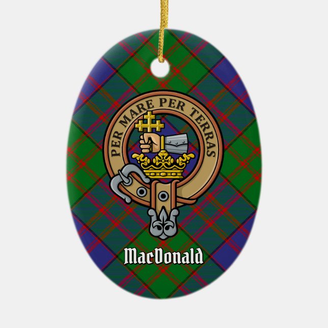 Clan MacDonald Crest Ceramic Ornament (Front)
