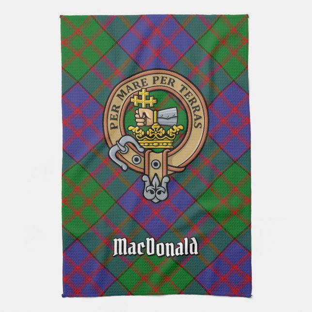 Clan MacDonald Crest Kitchen Towel (Vertical)