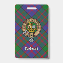 Clan MacDonald Crest over Tartan Badge
