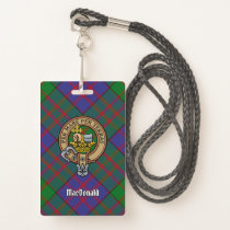 Clan MacDonald Crest over Tartan Badge