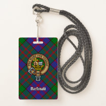 Clan MacDonald Crest over Tartan Badge