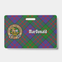 Clan MacDonald Crest over Tartan Badge