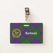 Clan MacDonald Crest over Tartan Badge