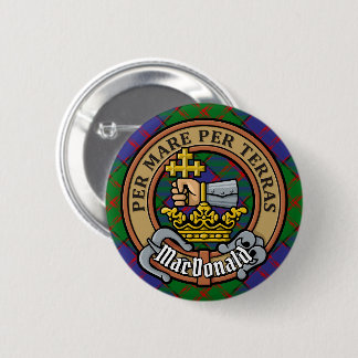 Clan MacDonald Crest over Tartan Button