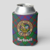 Clan MacDonald Crest over Tartan Can Cooler