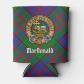 Clan MacDonald Crest over Tartan Can Cooler (Front)