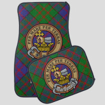 Clan MacDonald Crest over Tartan Car Floor Mat