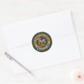 Clan MacDonald Crest over Tartan Classic Round Sticker (Envelope)