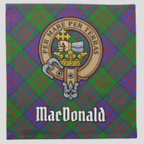 Clan Macdonald Crest over Tartan Cloth Napkin