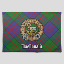 Clan MacDonald Crest over Tartan Cloth Placemat