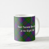 Clan MacDonald Crest over Tartan Coffee Mug (Front Right)