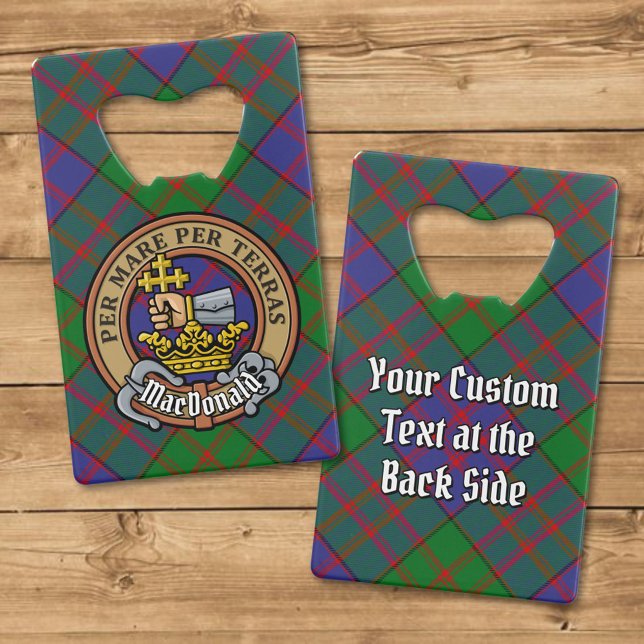 Clan MacDonald Crest over Tartan Credit Card Bottle Opener (Creator Uploaded)