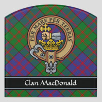 Clan MacDonald Crest over Tartan Door Sign