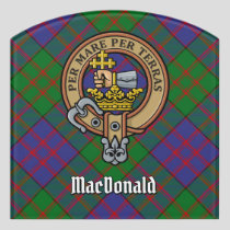 Clan MacDonald Crest over Tartan Door Sign