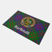 Clan MacDonald Crest over Tartan Doormat (Angled)