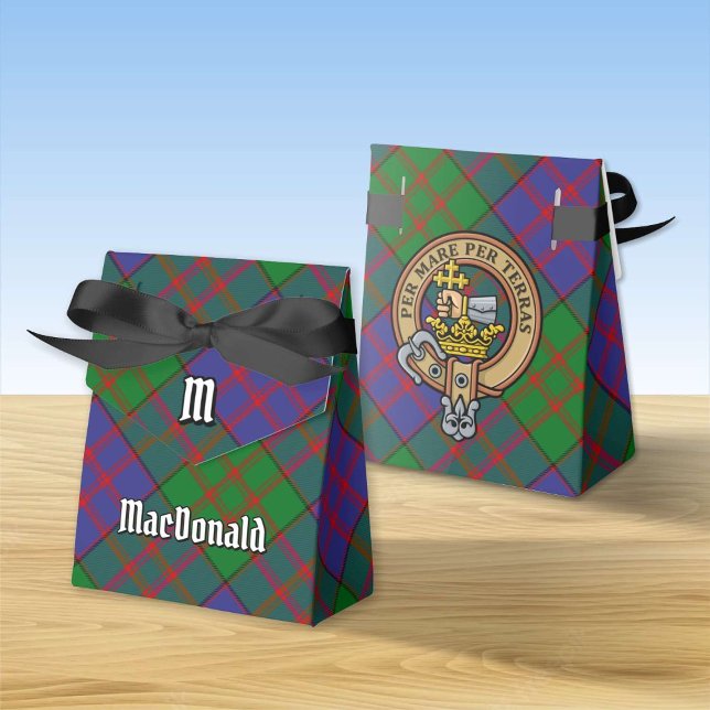 Clan MacDonald Crest over Tartan Favor Box (Creator Uploaded)