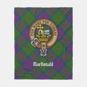 Clan MacDonald Crest over Tartan Fleece Blanket (Front)