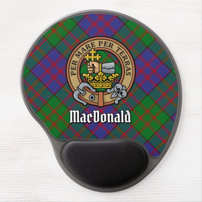 Clan MacDonald Crest over Tartan Gel Mouse Pad (Front)