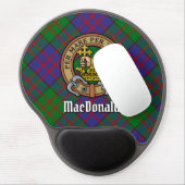 Clan MacDonald Crest over Tartan Gel Mouse Pad (Left Side)