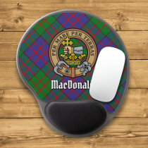 Clan MacDonald Crest over Tartan Gel Mouse Pad