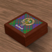 Clan MacDonald Crest over Tartan Gift Box