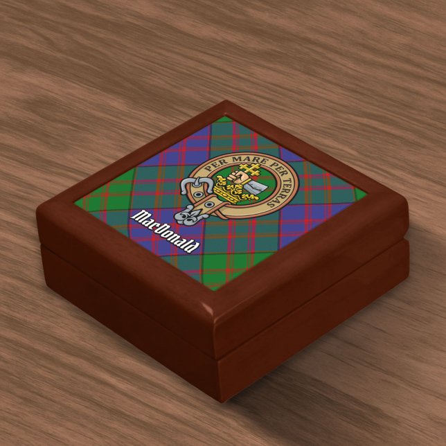 Clan MacDonald Crest over Tartan Gift Box (Creator Uploaded)