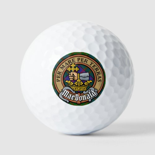 Clan MacDonald Crest over Tartan Golf Balls