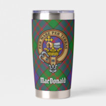 Clan MacDonald Crest over Tartan Insulated Tumbler