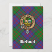 Clan MacDonald Crest over Tartan Invitation (Back)