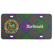 Clan MacDonald Crest over Tartan License Plate (Front)