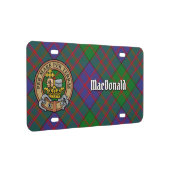 Clan MacDonald Crest over Tartan License Plate (Right)