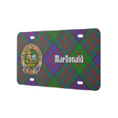 Clan MacDonald Crest over Tartan License Plate (Left)