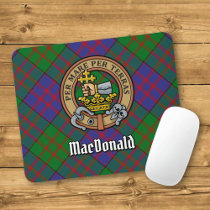 Clan MacDonald Crest over Tartan Mouse Pad