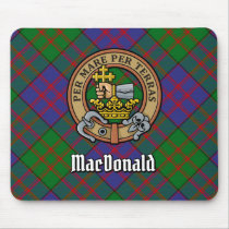 Clan MacDonald Crest over Tartan Mouse Pad