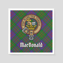 Clan MacDonald Crest over Tartan Napkins