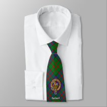 Clan MacDonald Crest over Tartan Neck Tie