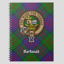 Clan MacDonald Crest over Tartan Notebook